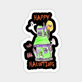 Halloween Happy Haunting Kid Drawing Magnet