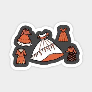 Orange Cream Party Dresses Magnet