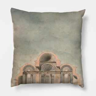 Section drawing of a multiple domed building Colour Pillow