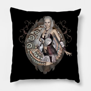 Wonderful steampunk lady Pillow