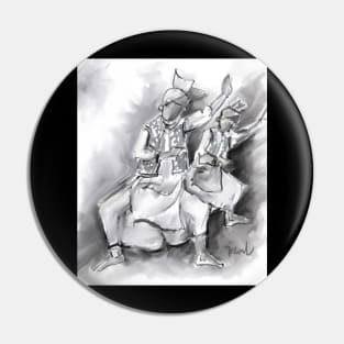 Bhangra dancers grey Pin