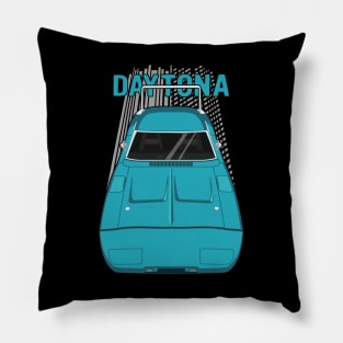 Dodge Charger Daytona 1969 - turquoise Pillow