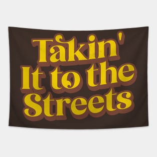 Takin' It to the Streets - Retro Faded Style Type Design Tapestry