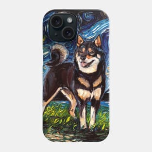 Black and Tan Shiba Inu Night Phone Case