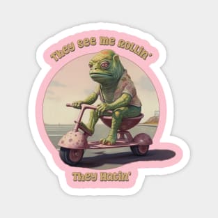 They See Me Rollin', They Hatin' Funny Scooter Lizard Magnet