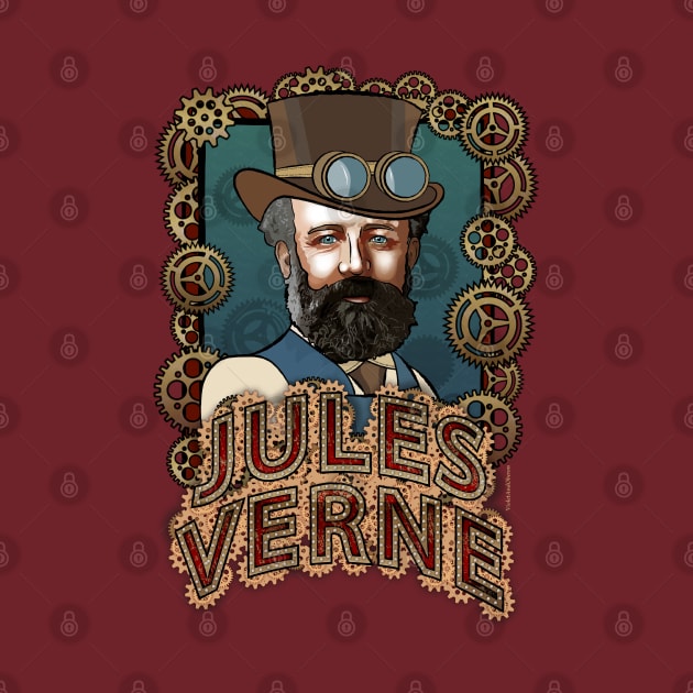 Portrait of Jules Verne Steampunk by VioletAndOberon