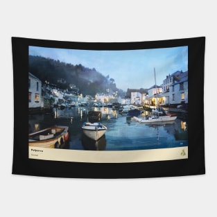 Polperro, Cornwall, Travel poster (Landscape) Tapestry