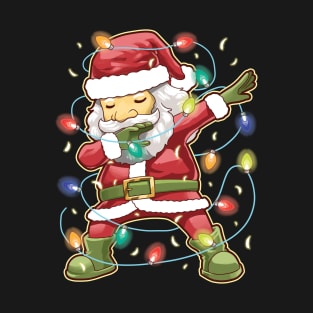 Dabbing Santa Elf Friends Christmas Funny Snowman T-Shirt