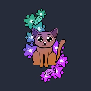 Caturday with flowers T-Shirt