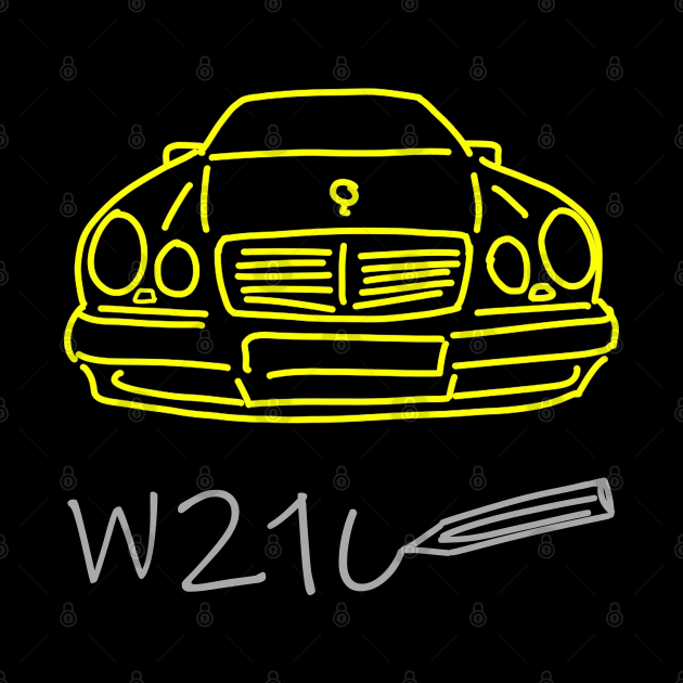 Mercedes W210 siple sketch grey yellow by WOS