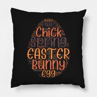 Colorful Easter Words Egg Shape Pillow