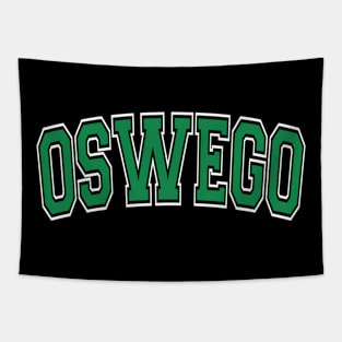 Oswego Ny New York Varsity Style Green Text Tapestry