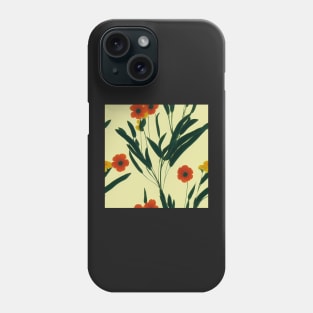 Beautiful Stylized Red Flowers, for all those who love nature #203 Phone Case