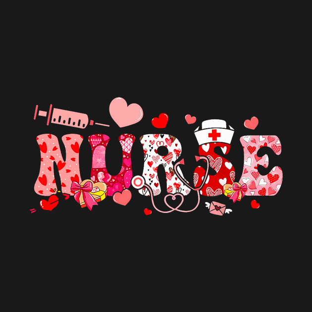 Heart Candy NICU Nurse Valentines Day Scrub Top Women by Neldy