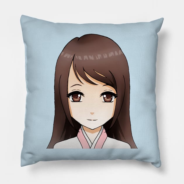 Hanbok GIrl 2 Pillow by Pearls-Pavilion