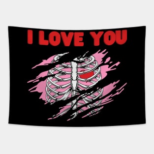 Skeleton Heart Rib Cage X-Ray Tapestry