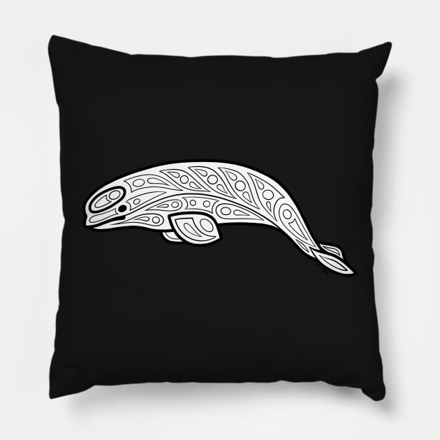 Native Inspired Beluga Whale Pillow by DahlisCrafter