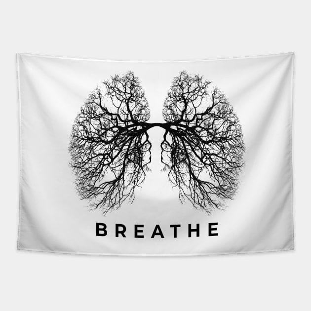 Breathe - Tree Lungs Of Nature - Just Breathe Yoga Tree Of Life T-Shirt Tapestry by LaoTzuQuotes