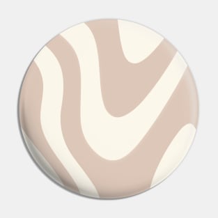 Beige Swirl Fluid Abstract Design Pin