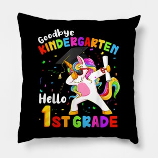 Goodbye Kindergarten Hello 1St Grade Graduation Unicorn Girl Pillow