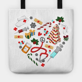 Heart Medical Nurse Christmas Tote