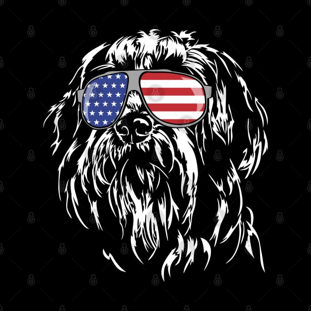 Funny Proud Bearded Collie American Flag sunglasses dog by wilsigns