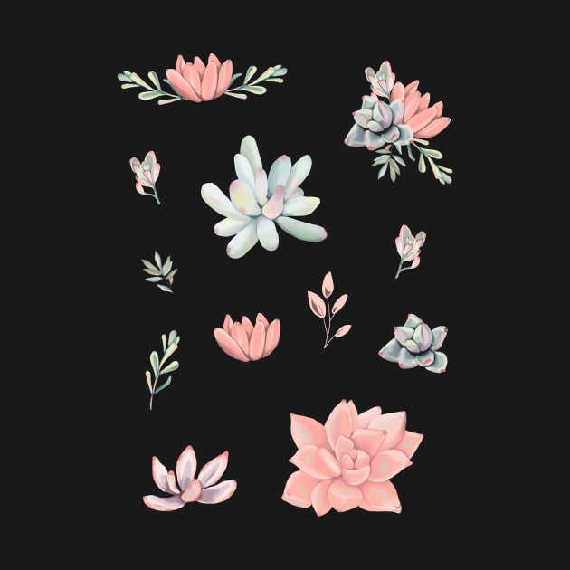 Succulent Flower Sticker Set by caitlinshea24