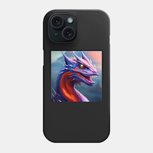 Blue, Red, and Purple Spiked Dragon Phone Case