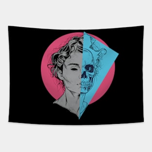 redhead girl skull side Tapestry