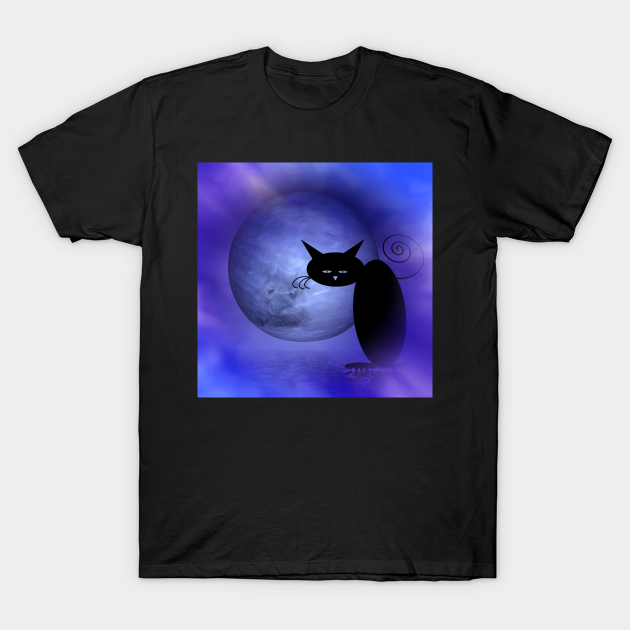 Discover mooncat's mousemoon - Black - T-Shirt