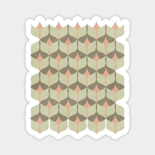 Geometric Pattern Green Orange Brown Magnet