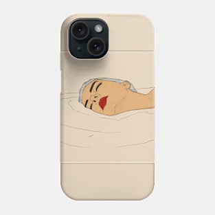 Girl lying in the water Phone Case