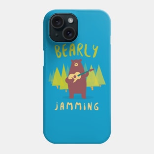 Bearly Jamming, funny guitarist pun Phone Case