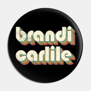 Retro Vintage Rainbow Brandi Letters Distressed Style Pin