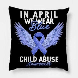 Child Abuse Prevention Awareness Month Blue Ribbon gift idea Pillow