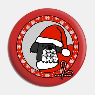 Christmas Portrait of Santa Fergus the Dog Pin