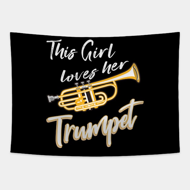 Trumpet Musical Instrument Tapestry by Foxxy Merch