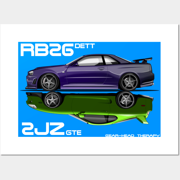 GTR vs SUPRA - Gtr Skyline - Posters and Art Prints