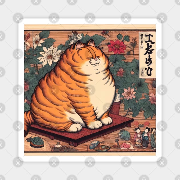 garfield in japanese style 5/12 Magnet by Maverick Media