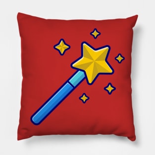 Magic Wand Cartoon Vector Icon Illustration Pillow