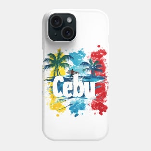 Philippines Cebu Vibes - Colourful palm trees and surfer graphics Phone Case