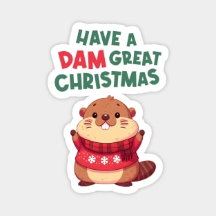 Have A Dam Great Christmas Marmot Magnet