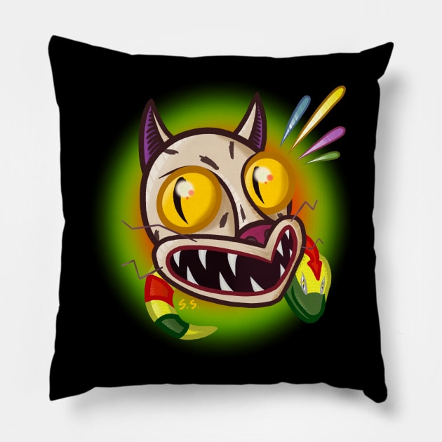 Nothing to Fear Mascots Pillow by The Cat that Draws