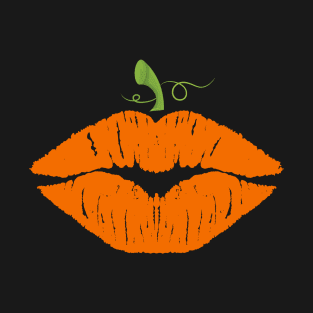 Lantern Pumpkin Lips Funny Kiss Lips Costume Halloween T-Shirt