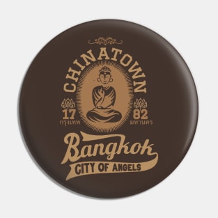 Vintage Bangkok Buddha Logo - Retro Thai Shirt Design Pin