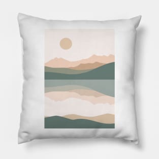 Snowdonia Mountains Minimalist Landscape Pillow