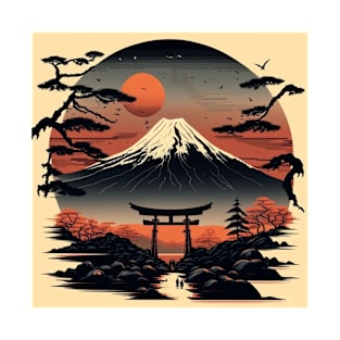 Mount Fuji X Torii gate T-Shirt