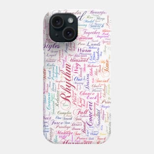 Melody Music Orchestra Silhouette Shape Text Word Cloud Phone Case