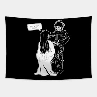 Samara and Edward funny halloween Tapestry