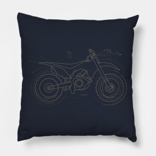 Offroad Motorcycle Blueprint Pillow